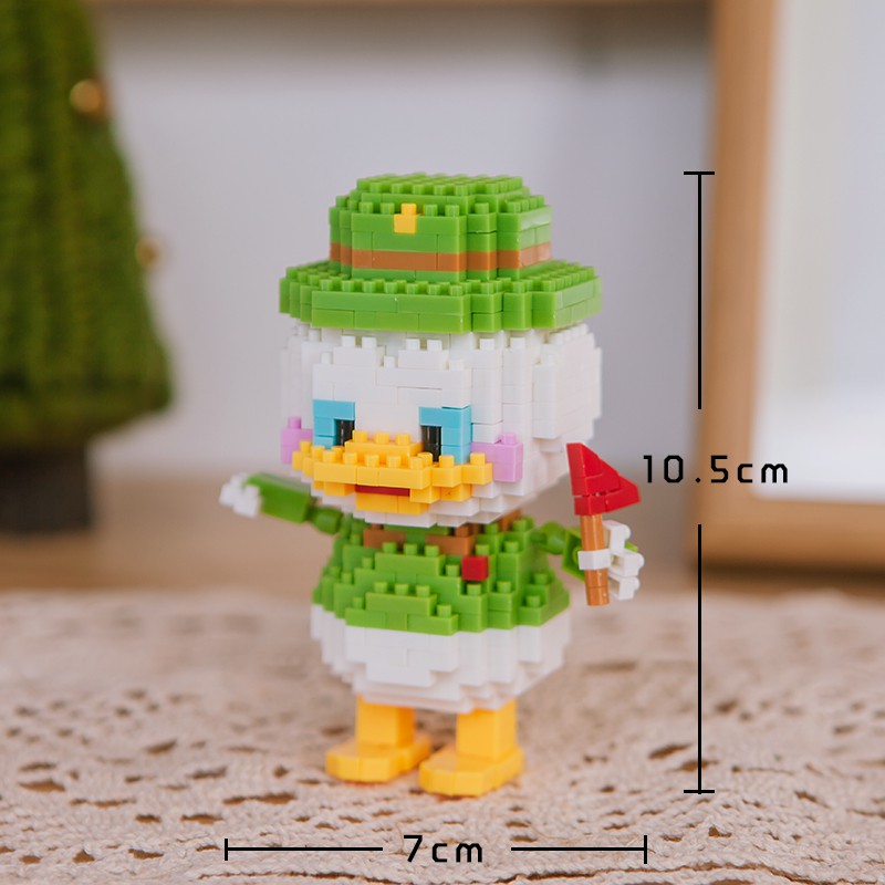 (size 10cm) đồ chơi lắp ráp mô hình nhân vật hoạt hình vịt donald disney dễ thương, quà tặng sinh nhật bạn trai gái