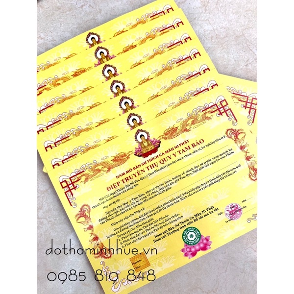 Điệp Quy y Tam Bảo