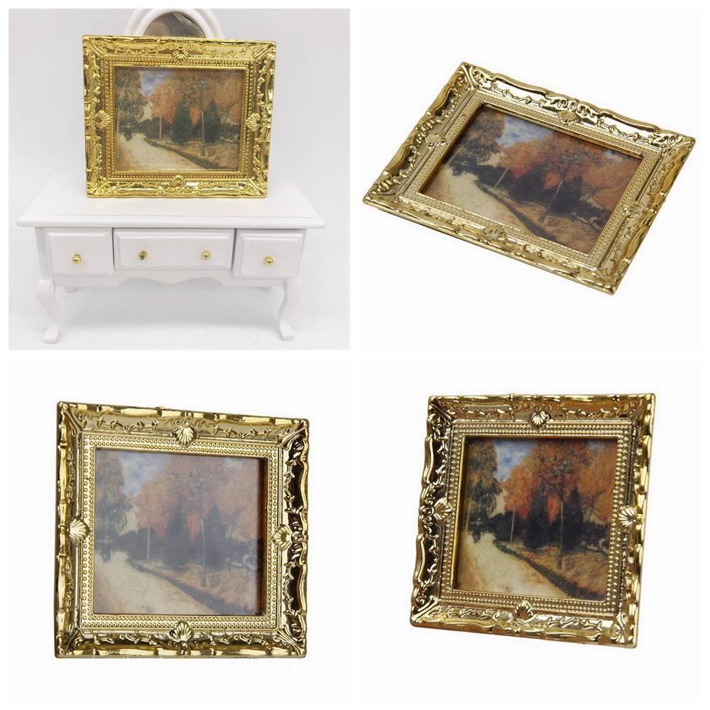 RAINBOW Tranh Sơn Dầu Mini Phong Cách Vintage Dùng Để Trang Trí Nhà Búp Bê