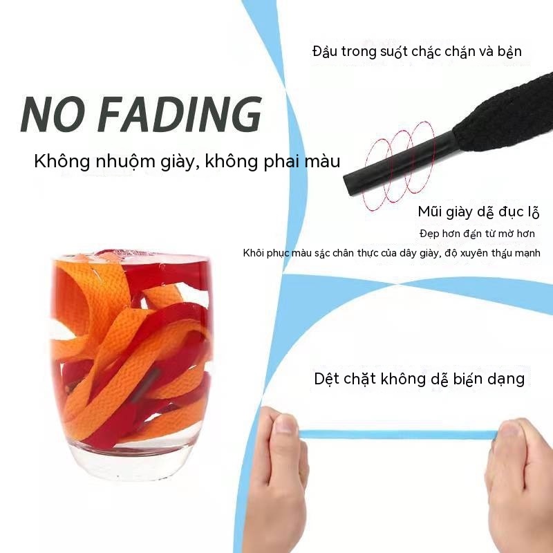 1 Cặp ✨Cod✨ Dây màu phẳng Polyester một lớp Dây giày nhiều màu dây giày jordan 1 Dây giày dẹt giày dây buộc màu trắng dây giày air force 1  YM01