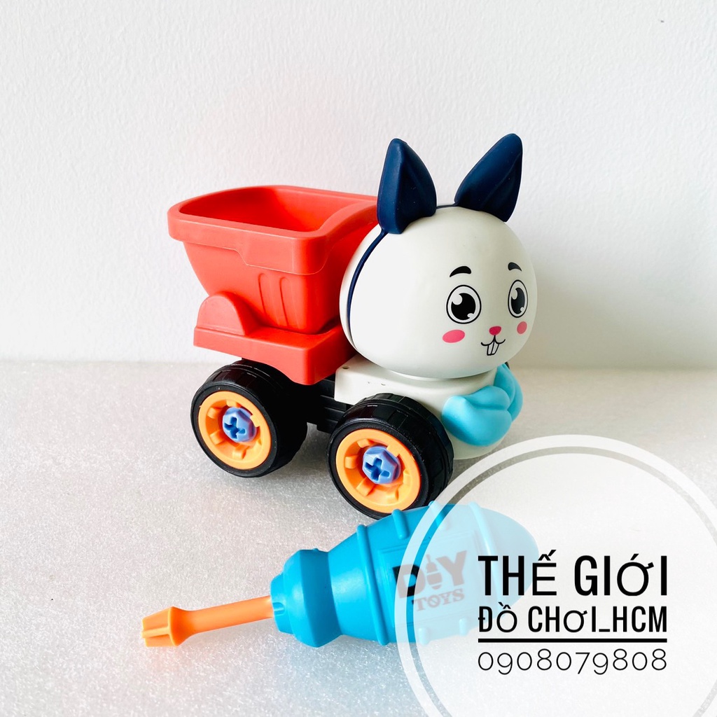 [HOT-TRỢ GIÁ] Túi đồ chơi 4 xe công trình lắp ráp có tua vít giúp bé phát triển khả năng tư duy, sáng tạo, xe mô hình
