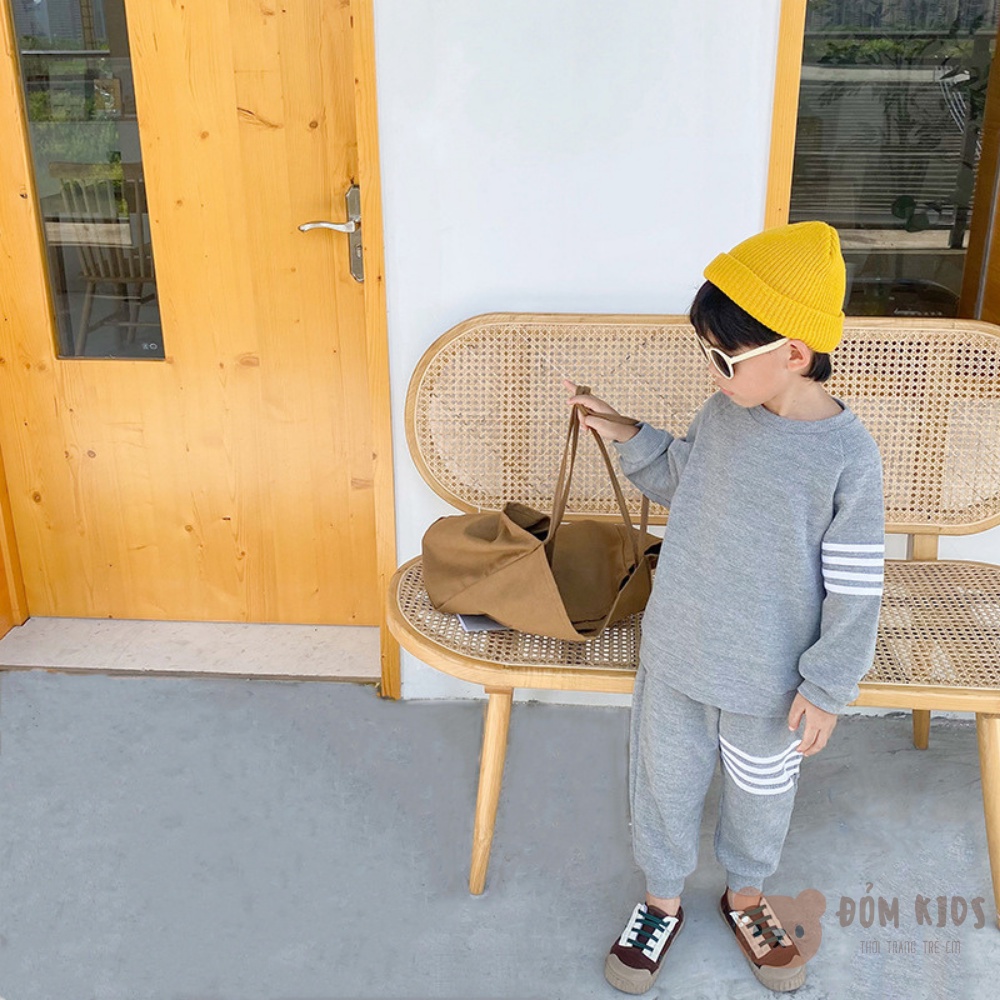 Bộ thu đông bé trai, bộ dài tay cho bé cotton tổ ong mềm mịn cho bé DOBO067