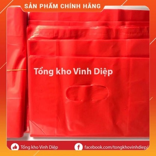 1kg túi nilon HD đỏ đựng hàng chất dày dùng làm túi đựng đồ, đựng quà biếu - 3 size