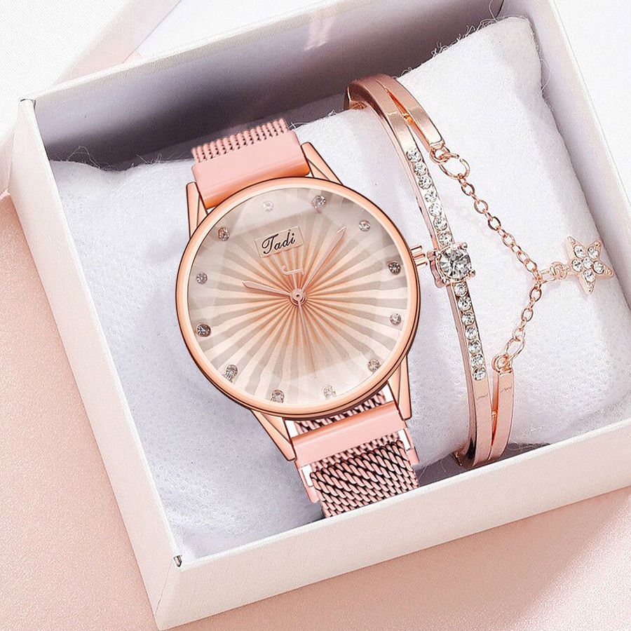 Đồng hồ đeo tay màu gradient phối khóa nam châm