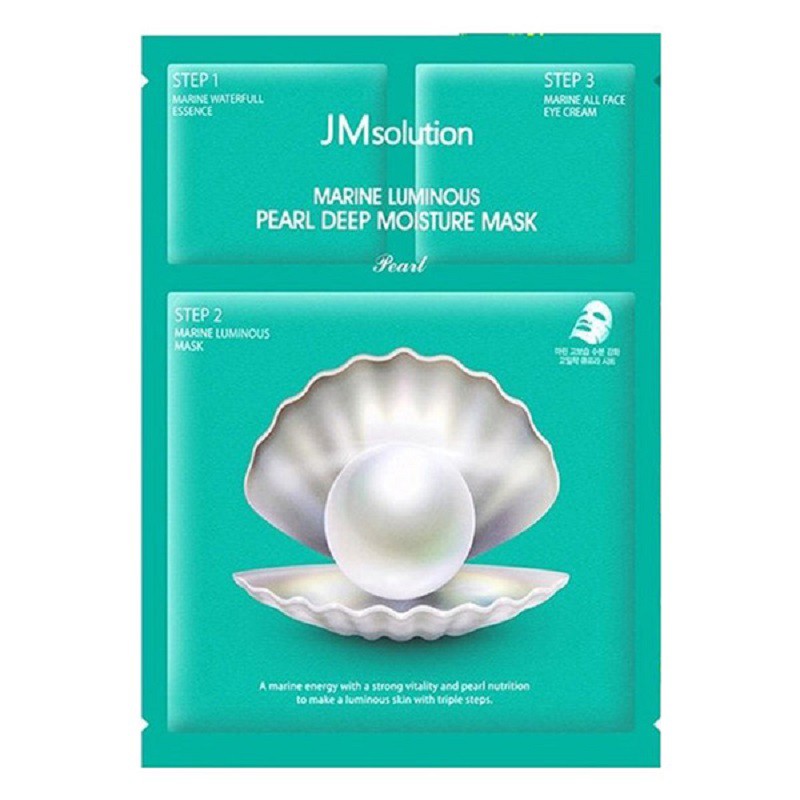 Combo 5 Miếng Mặt nạ 3 Bước Dưỡng Da JM Solution Marine Luminous Pearl Deep Moisture Mask - Ngọc trai trắng 33ml x5