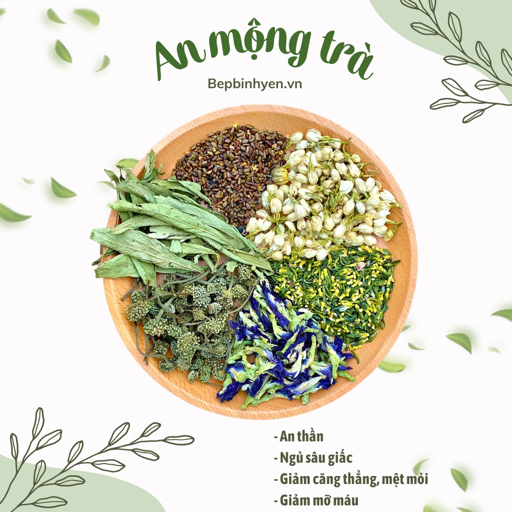 An Mộng Trà, Trà Hoa Thảo Mộc An Thần, Ngủ Ngon Giấc Bếp Bình Yên - 100gram