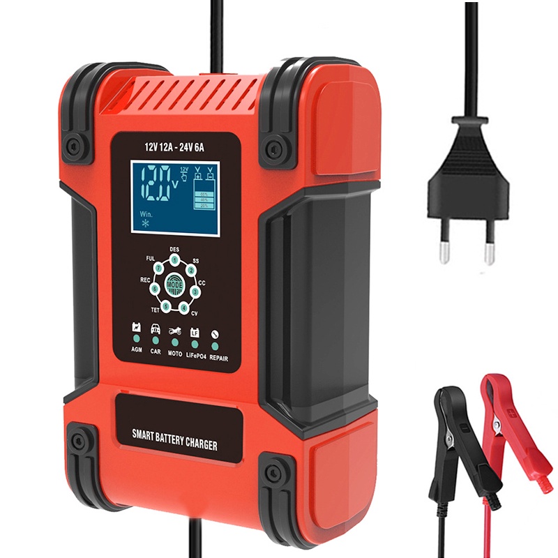 Bộ Sạc Bình Ắc Quy Ô Tô 12V/24V 12A