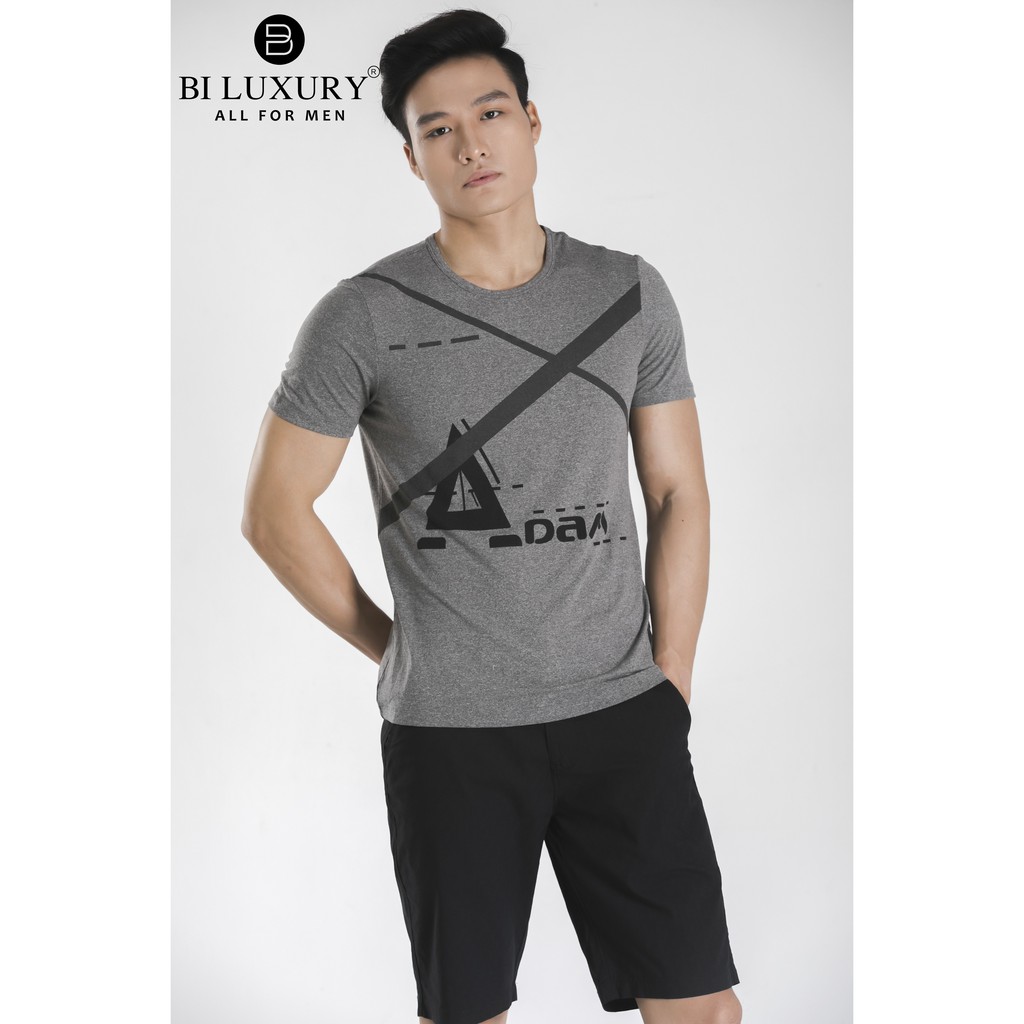 Áo phông họa tiết nam BILUXURY màu ghi sáng - APKH063GHS | BigBuy360 - bigbuy360.vn