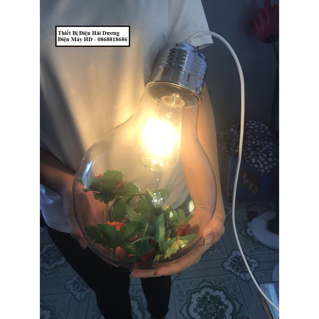 Đèn thả trang trí hình bóng led TN559 (kèm cây xanh) - Đường kính 300mm - Bảo hành 12 tháng