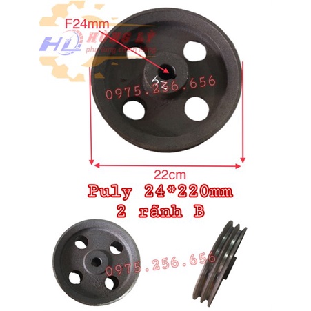 Puly 24*220mm 2 rãnh B puly các loại phụ tùng Hùng Lỳ