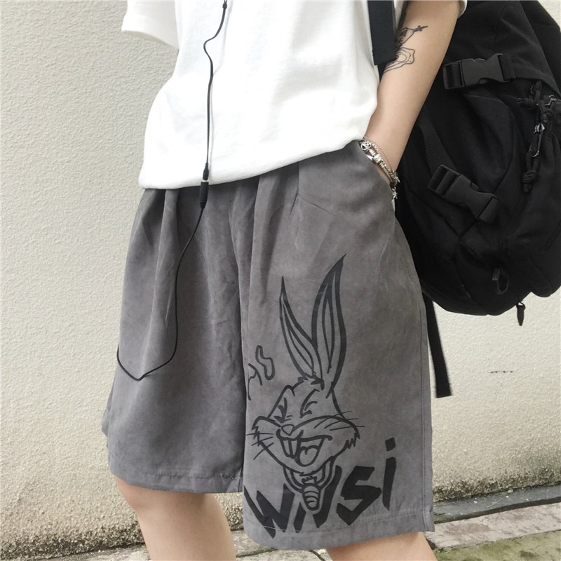 Quần short nam unisex RABBIT, Quần đùi nam mặc nhà siêu hot ngắn ống rộng style thể thao