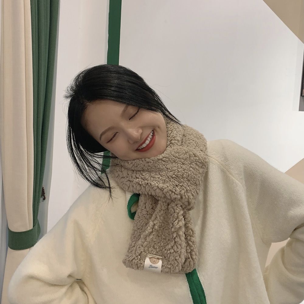 Khăn choàng cổ mùa đông bằng vải bông dày ấm áp nhiều màu sắc phong cách Hàn Quốc cho nữ
