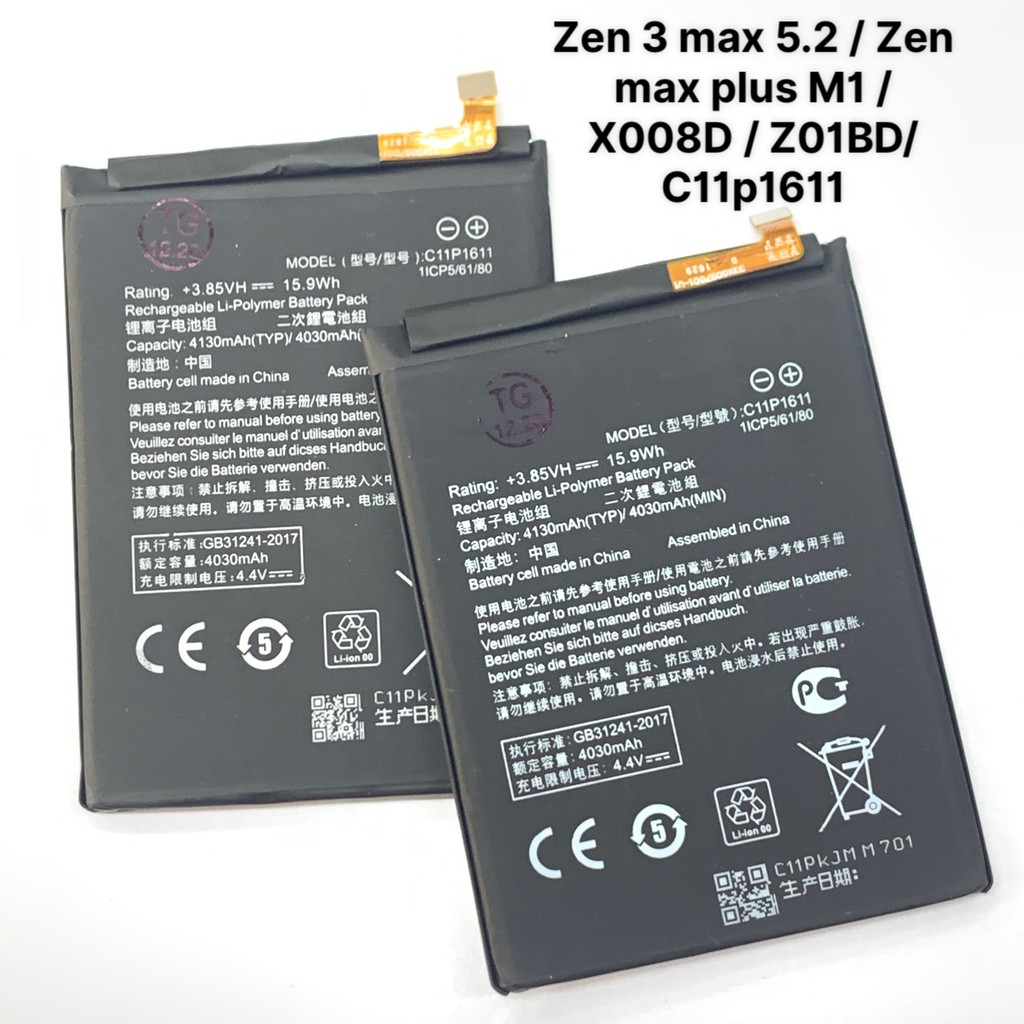 Pin Asus Zen 3 Max 5.2 (C11P1611 / ZC520TL / X008D / Zen Max Plus M1 / 4030-4130mAh)