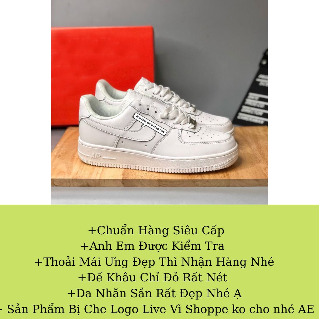 Giày thể thao af1 trắng, giày sneaker air force 1 trắng full đế bánh mỳ - ảnh sản phẩm 2