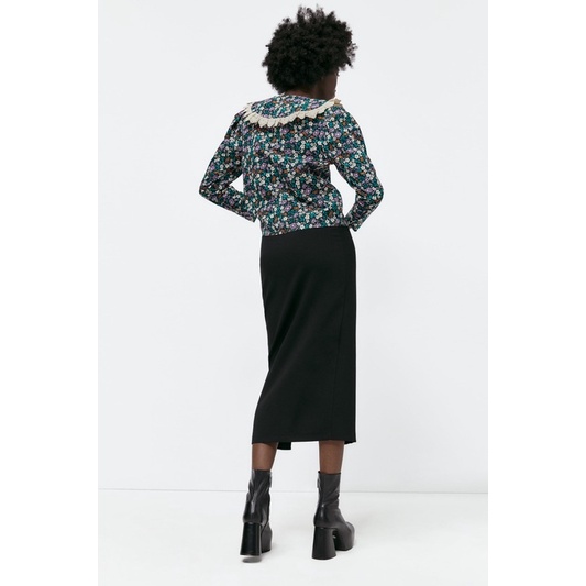 Áo ZARA AUTH cổ bèo hoạ tiết hoa nhí