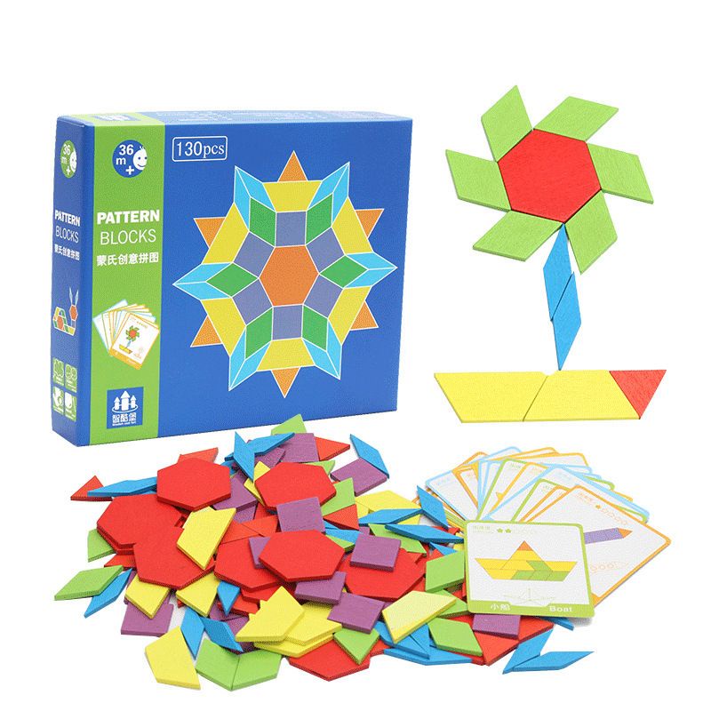 Đồ chơi thông minh - Bộ Xếp Hình Sáng Tạo PATTERN BLOCKS 130 chi tiết