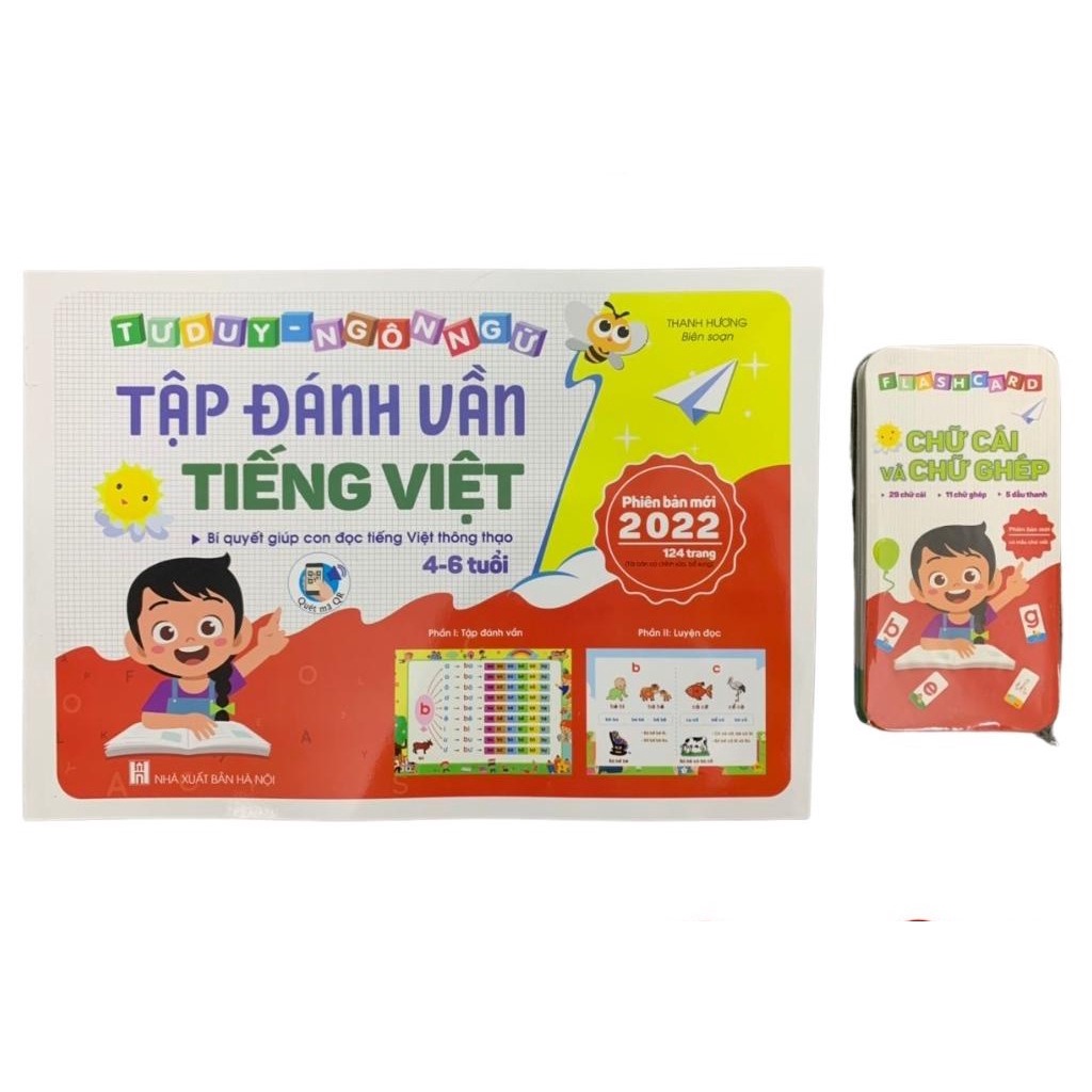 Sách - Tập đánh vần tiếng Việt phiên bản mới 2022 kèm file đọc quét mã QR và video hướng dẫn cách ghép vần