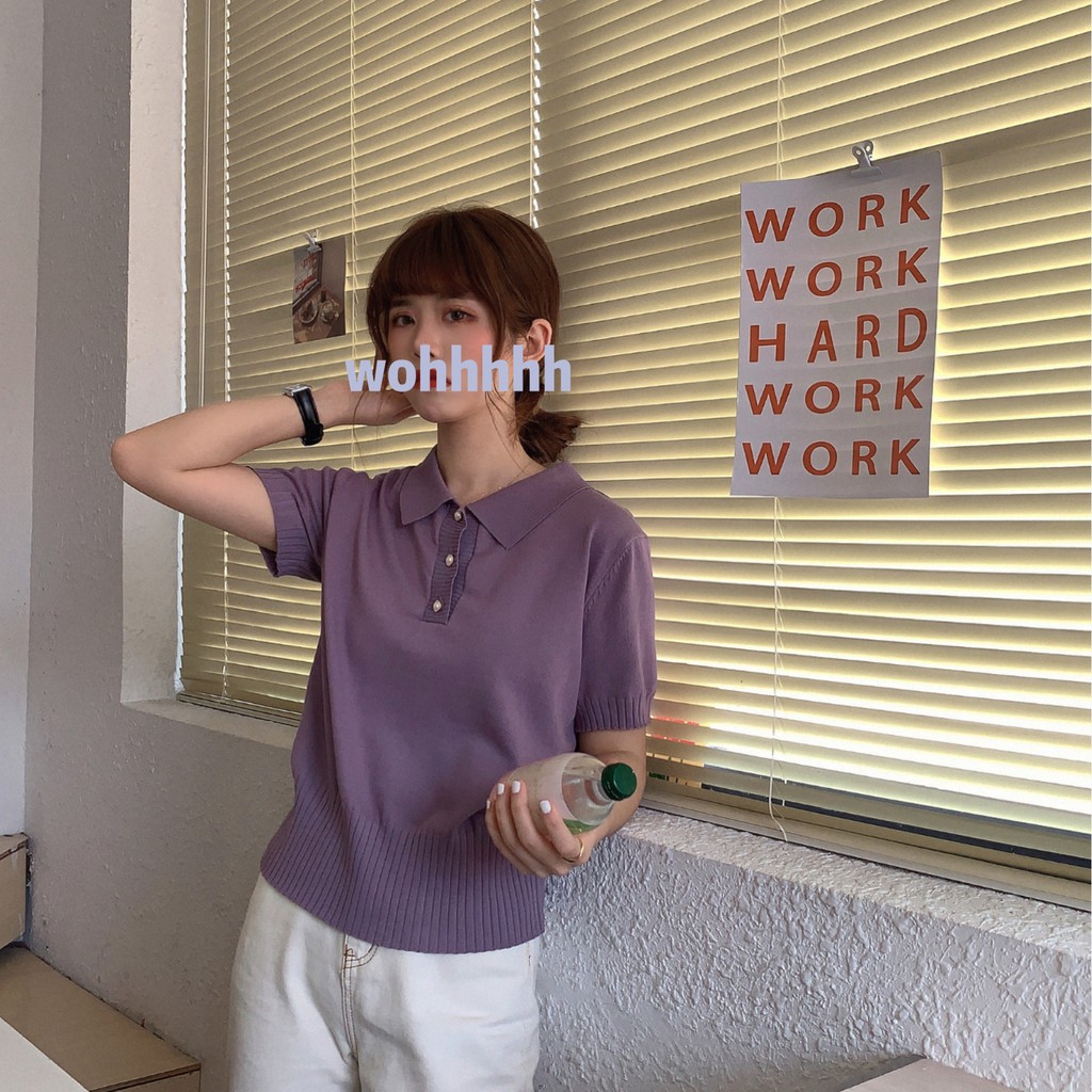 Xiaozhainv Áo Thun Polo Ngắn Tay Kiểu Dáng Hàn Quốc | BigBuy360 - bigbuy360.vn