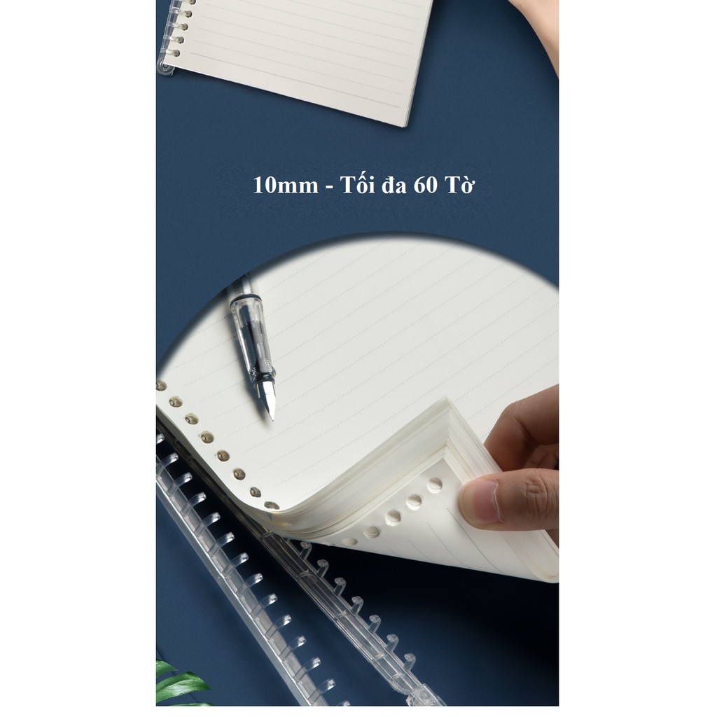 Thanh Binder Nhựa Trong Suốt A5 20 Lỗ - B5 26 Lỗ Làm Planner