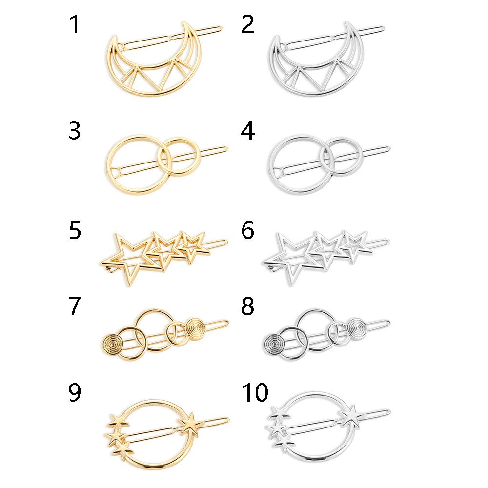 Kẹp tóc kim loại thiết kế kiểu hình học thời trang cho nữ