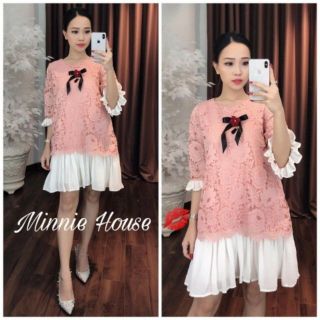 Đầm ren phối voan
