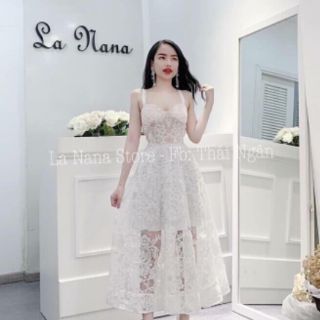 ĐẦM MAXI REN THIẾT KẾ 2 DÂY