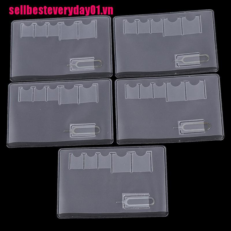 Bộ 5 Thẻ Nhớ 6 Sim Trong Suốt Tiện Dụng
