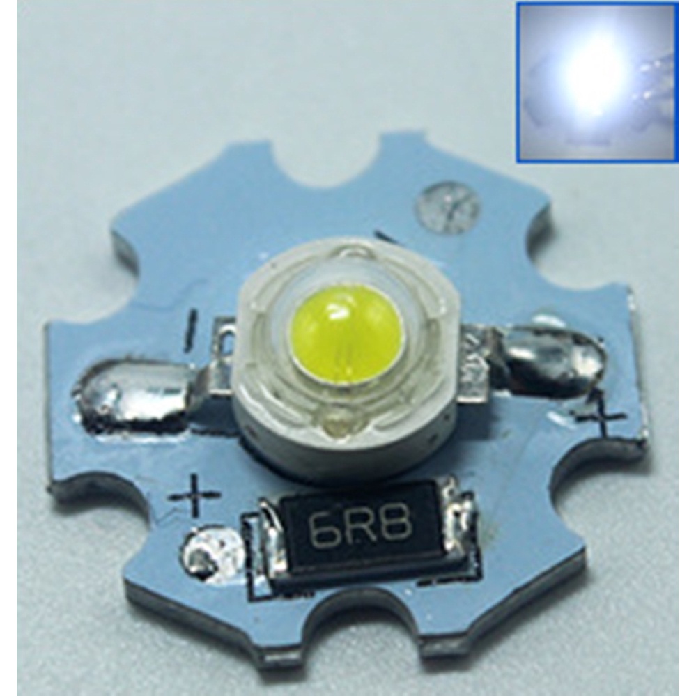 Chip Đèn LED Ánh Sáng Trắng Năng Lượng Cao 5V 1W 6000K Tiết Kiệm Năng Lượng + Bộ Tản Nhiệt PCB
