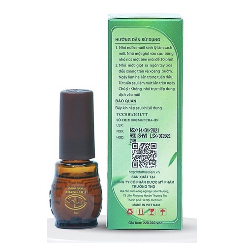 Tinh dầu thảo dược xoang mũi Dạ Thảo Liên