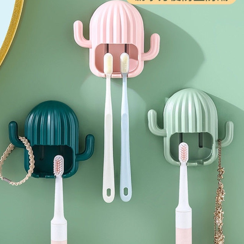 Giá Đỡ Bàn Chải Đánh Răng / Cốc Súc Miệng Dùng Một Lần Gắn Tường Không Cần Khoan