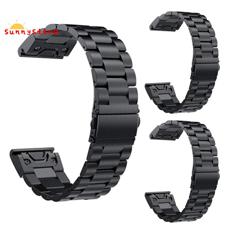 Dây đeo inox màu đen cho đồng hồ thông minh Garmin Fenix 5/6S/5X/6 Plus 20MM