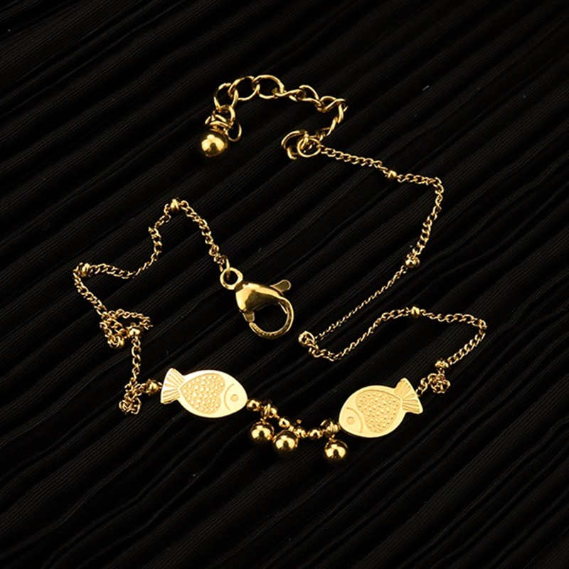 Lắc chân nữ chất liệu 100% TITAN - KHÔNG GỈ - KHÔNG PHAI MÀU thiết kế hình cá dễ thương mẫu mới 2022