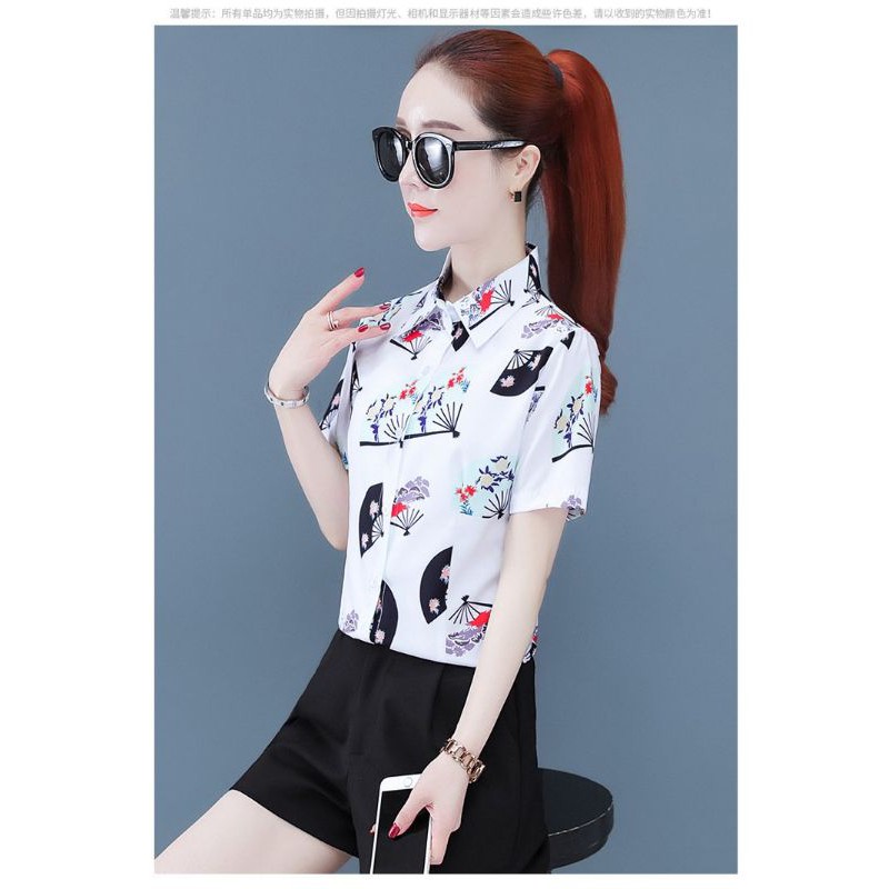 Áo sơ mi nữ thiết kế họa tiết trẻ trung áo rộng đủ size s72