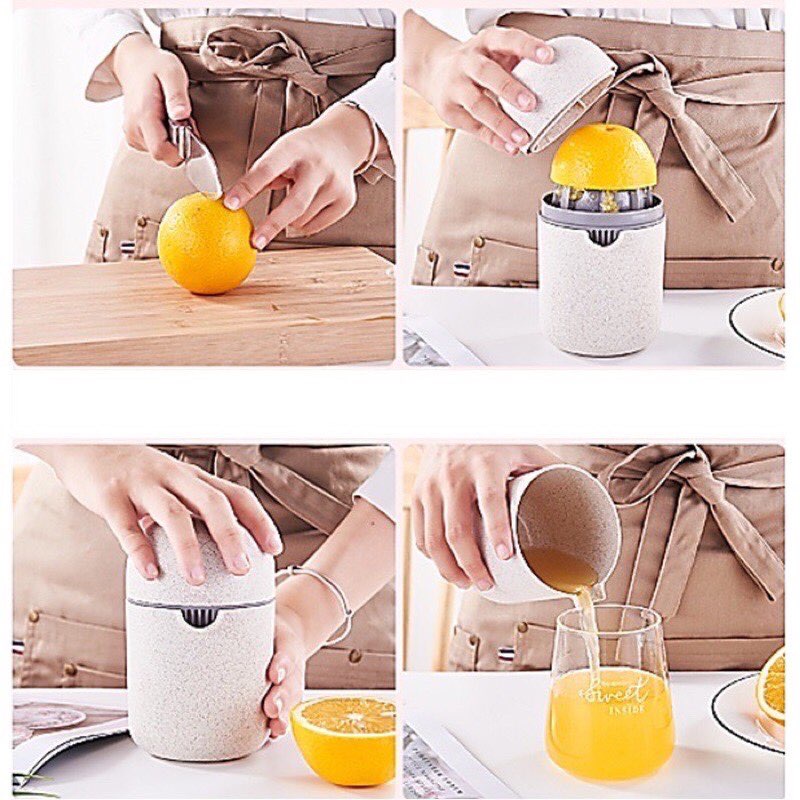 Máy vắt cam bằng tay và  ép hoa quả,Dụng cụ vắt cam nhựa Lúa Mạch 2 Trong 1