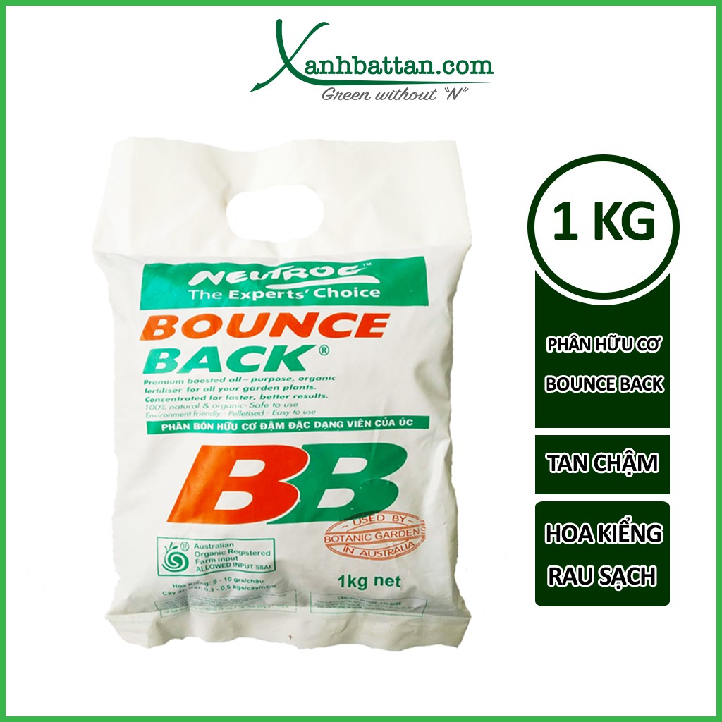 Phân Bón Hữu Cơ Bounce Back Dùng Cho Rau Sạch Và Cây Kiểng 1 KG