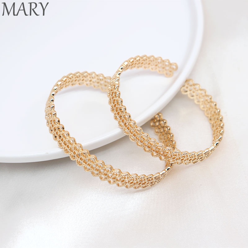 Vòng Tay Mặt Bán Nguyệt Rỗng Bằng Đồng 14K Phong Cách Hoàng Gia diy