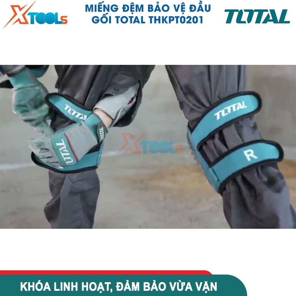 Miếng đệm bảo vệ đầu gối Total THKPT0201,vỏ ngoài PVC giúp chống va đập tối đa, hai dây đai đàn hồi [CHÍNH HÃNG][XTOOLS]
