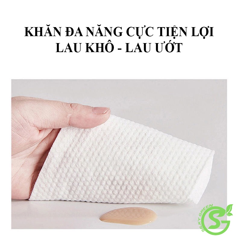 Khăn mặt khô ULI 50 tờ dạng Cuộn cao cấp, khăn mặt dùng 1 lần, khăn khô đa năng cho bé chính hãng chuẩn nội đị