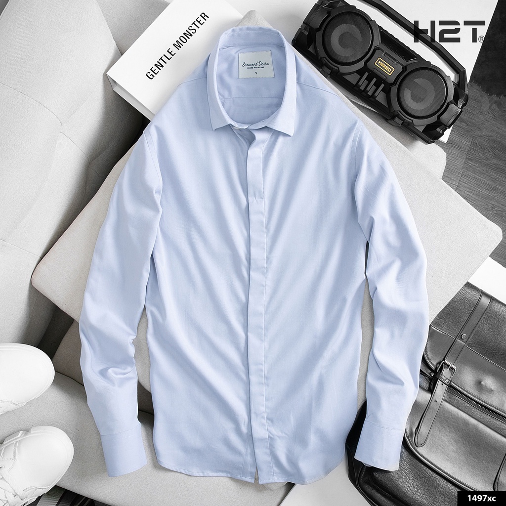 Áo Sơ Mi Trơn Simwood Denim H2T, Form Slimfit Ôm Vừa Vặn, Chuẩn Dáng, Chất Vải Mềm Mịn Co Giãn Nhẹ 1497