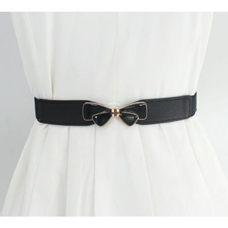 Dây nịt nữ thắt lưng nữ đai váy bản nhỏ 2cm màu đen