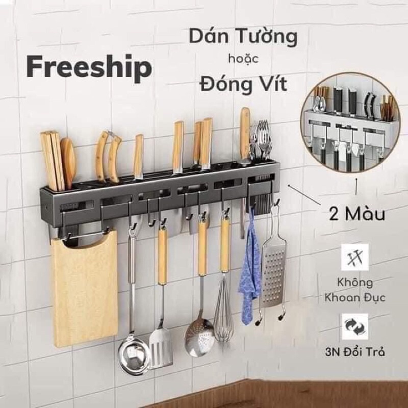 Giá treo đồ nhà bếp bằng inox không gỉ rất tiện dụng