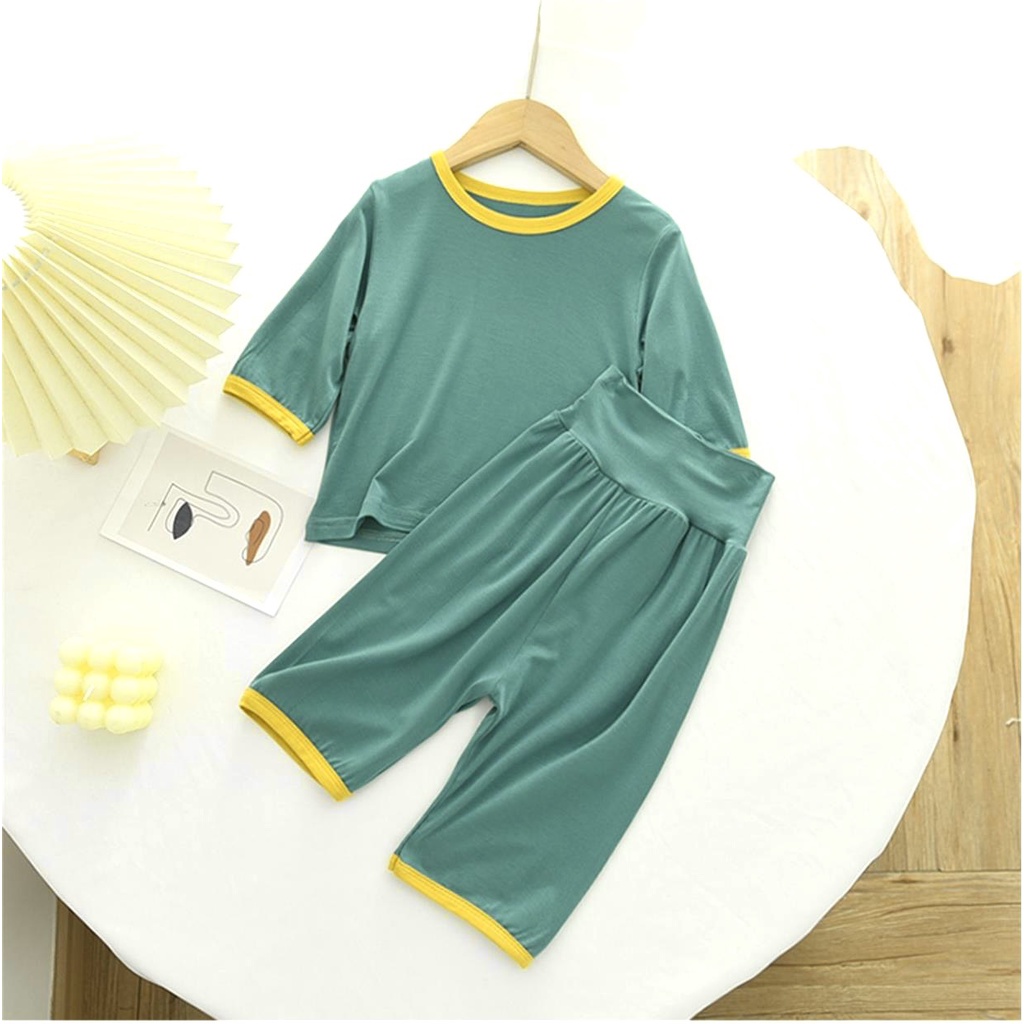 Bộ đồ bé gái  Bộ MINKY MOM Lửng Viền Cho Bé Chất Thun Lạnh Siêu Mềm Siêu Mát