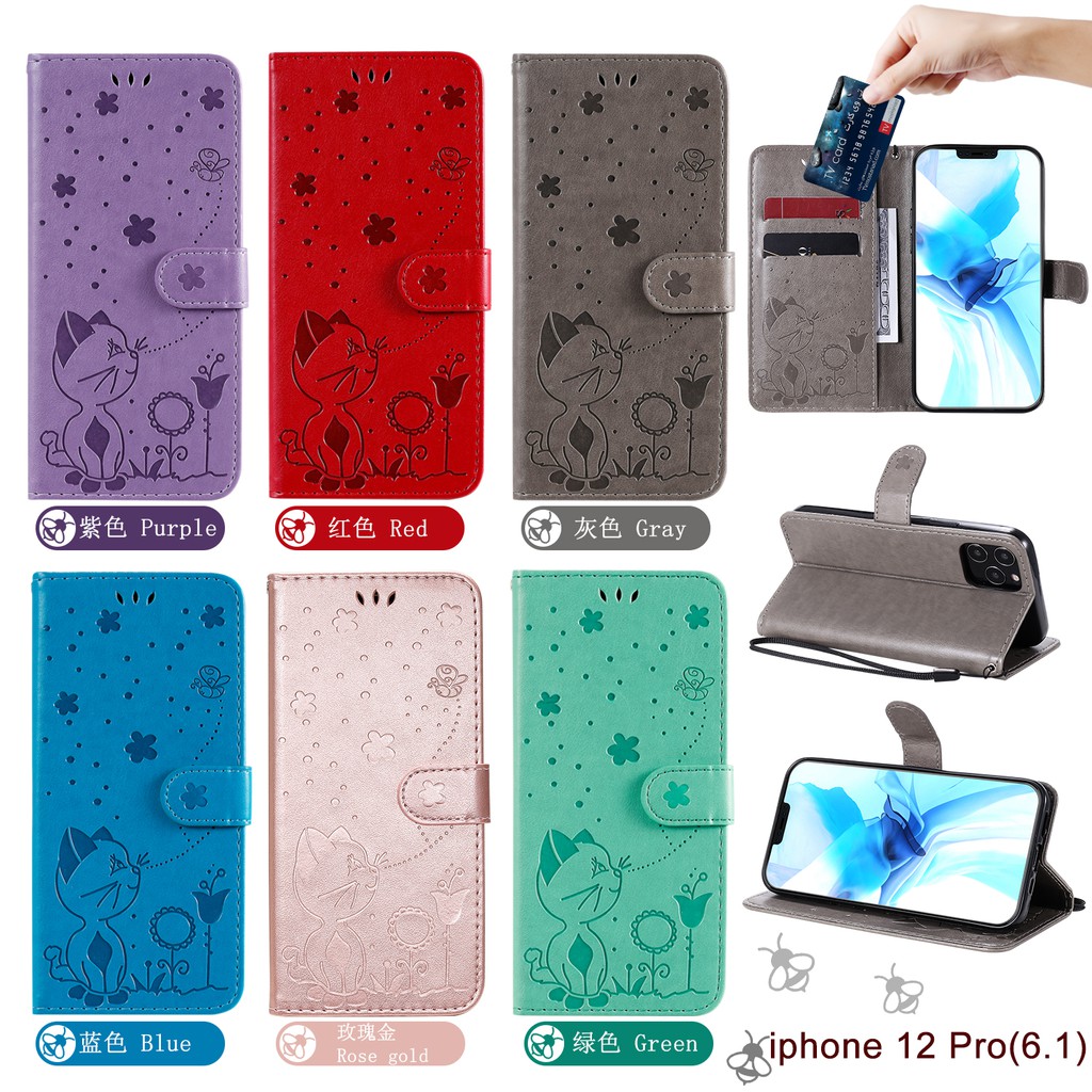 Ốp lưng điện thoại dạng ví da lật có ngăn đựng thẻ cho iPhone 12 Pro Max 12 mini iPhone 11 Pro Max