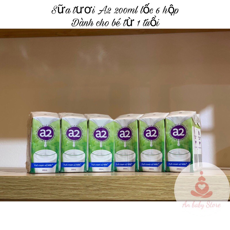 Sữa tươi A2 fullcream 200ml lốc 6 hộp