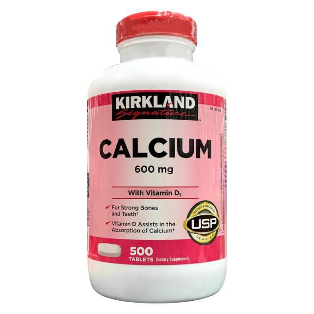 Viên uống Canxi Kirkland Calcium 600mg Vitamin D3 500 viên