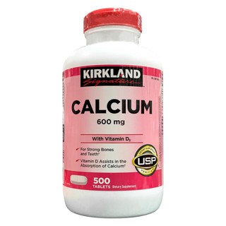 Viên uống Canxi Kirkland Calcium 600mg Vitamin D3 500 viên