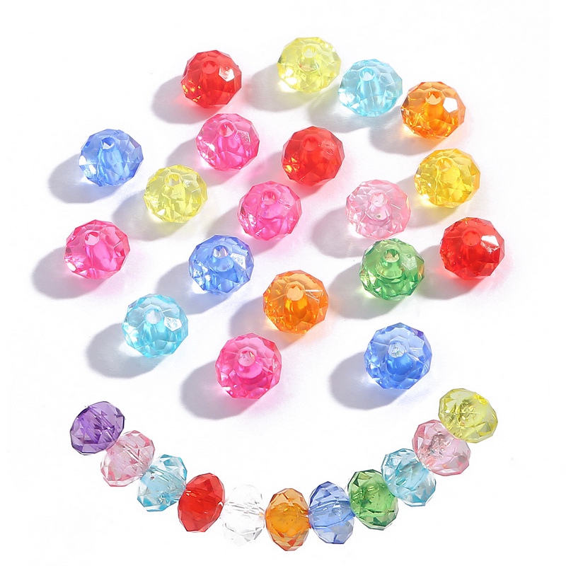 Chuỗi hạt acrylic 4-10mm lỗ xỏ lớn màu trắng dành cho làm đồ trang sức thủ công