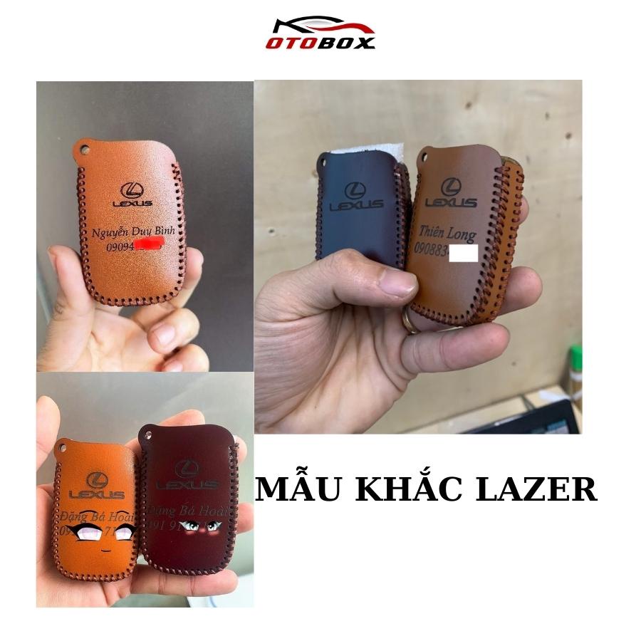 Bao da chìa khóa ô tô xe hơi Lexus chìa lệch, bọc chìa khóa smartkey da thật chống xước chính hãng OTOBOX