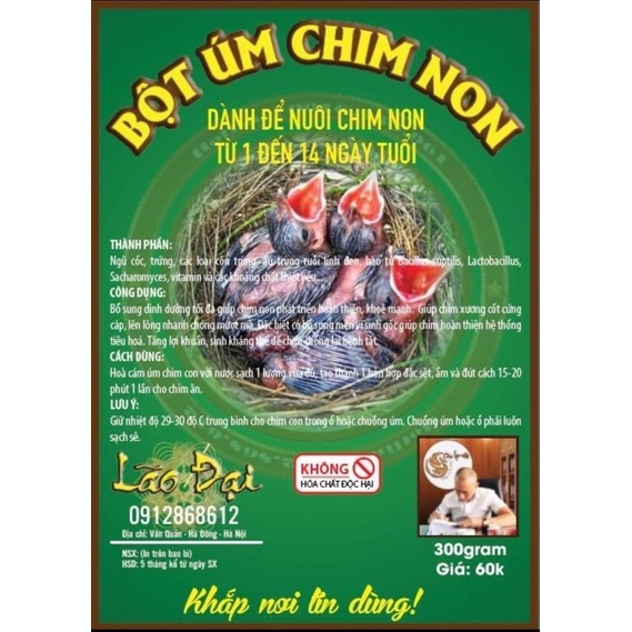 BỘT (CÁM) ÚM CHIM NON - LÃO ĐẠI