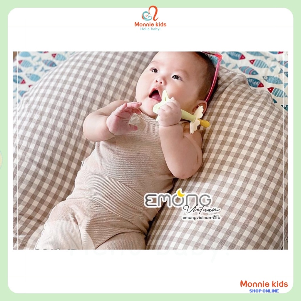 Vỏ gối chống trào ngược cho bé Emong, vỏ gối hàn quốc cao cấp dễ thương - Monnie Kids